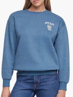 Wildfox Blue 'Fry Day' Crewneck Sweatshirt